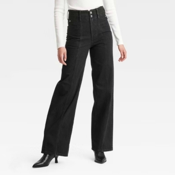 Universal Thread Charcoal Wide Leg Jeans - Picture 1 of 8